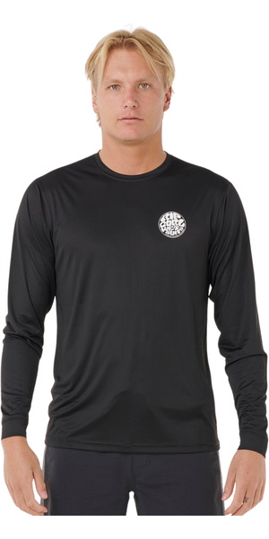 2026 Rip Curl Mens Icons Of Surflite UPF Long Sleeve Rash Vest 162MRV - Black